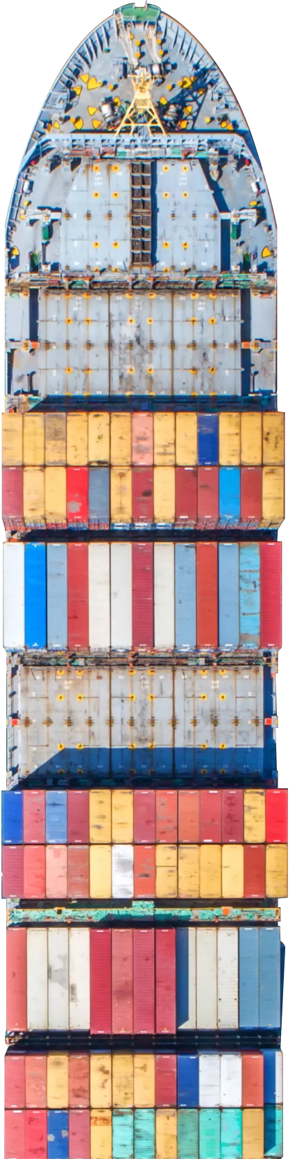 Container vessel loading cargo at port